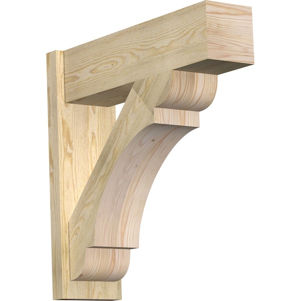 Ekena Millwork Olympic Block Rough Sawn Outlooker, Douglas Fir, 8"W x 28"D x 28"H OUT08X28X28OLY05RDF - main